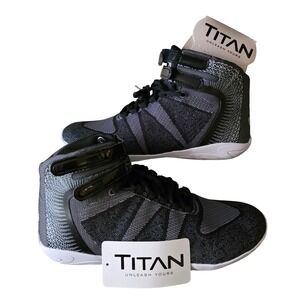 Nfinity Cheer Shoes Womens 12 High Top Black Grey NEW